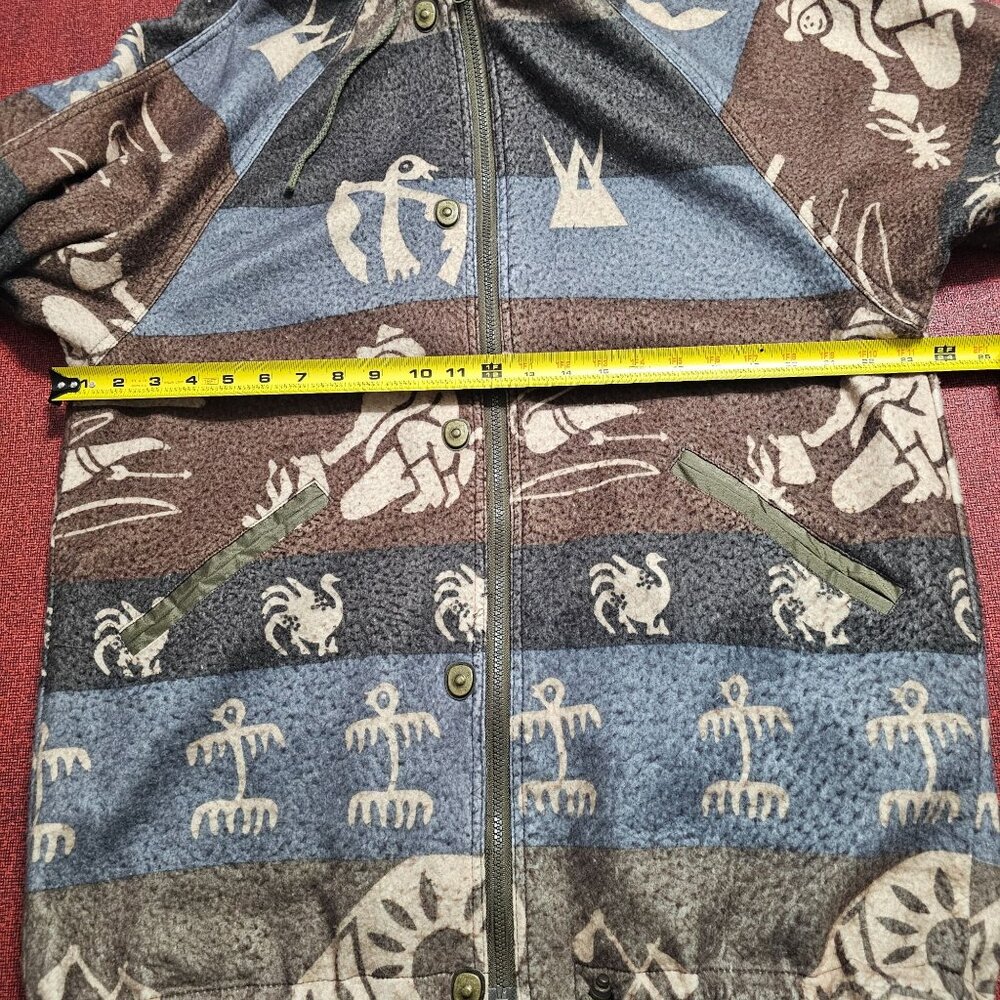 Vintage Current Seen Reversible Southwestern Parka M Hooded Brown Cabincore - Picture 13 of 14